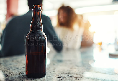 Buy stock photo Shot of drinks on a counter at a bar 