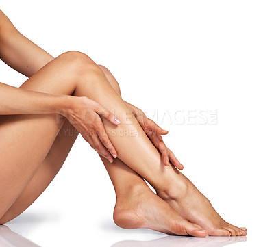 Buy stock photo Studio shot of a sexy young woman posing against a white background