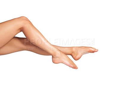 Buy stock photo Studio shot of a sexy young woman posing against a white background