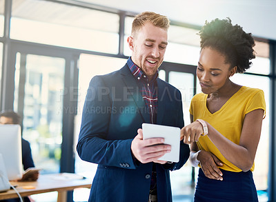 Buy stock photo Shot of corporate people working in a modern office