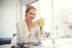 She loves to start her work day with coffee