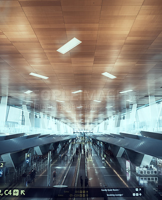 Buy stock photo Shot of the inside of an airport