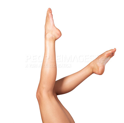 Buy stock photo Studio shot of a sexy young woman posing against a white background