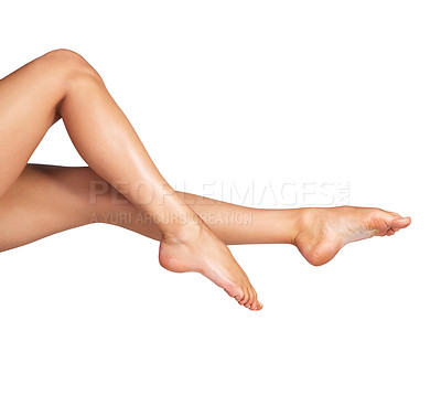 Buy stock photo Studio shot of a sexy young woman posing against a white background