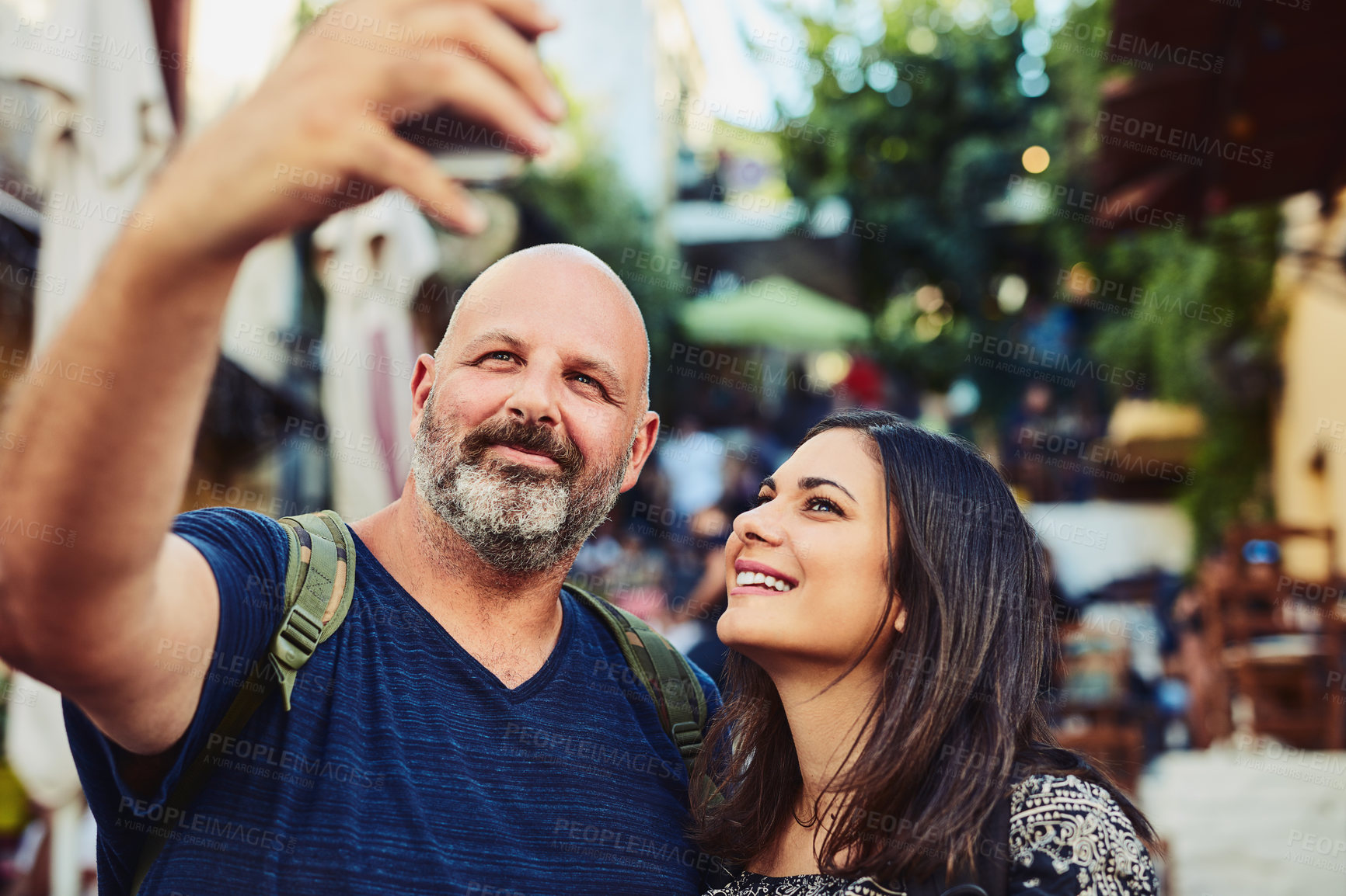 Buy stock photo Cropped shot of a happy mature couple taking a selfie