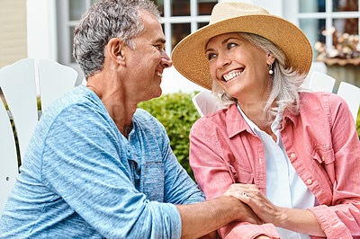 Buy stock photo Shot of a senior couple spending their day outside 