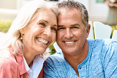 Buy stock photo Shot of a senior couple spending their day outside 