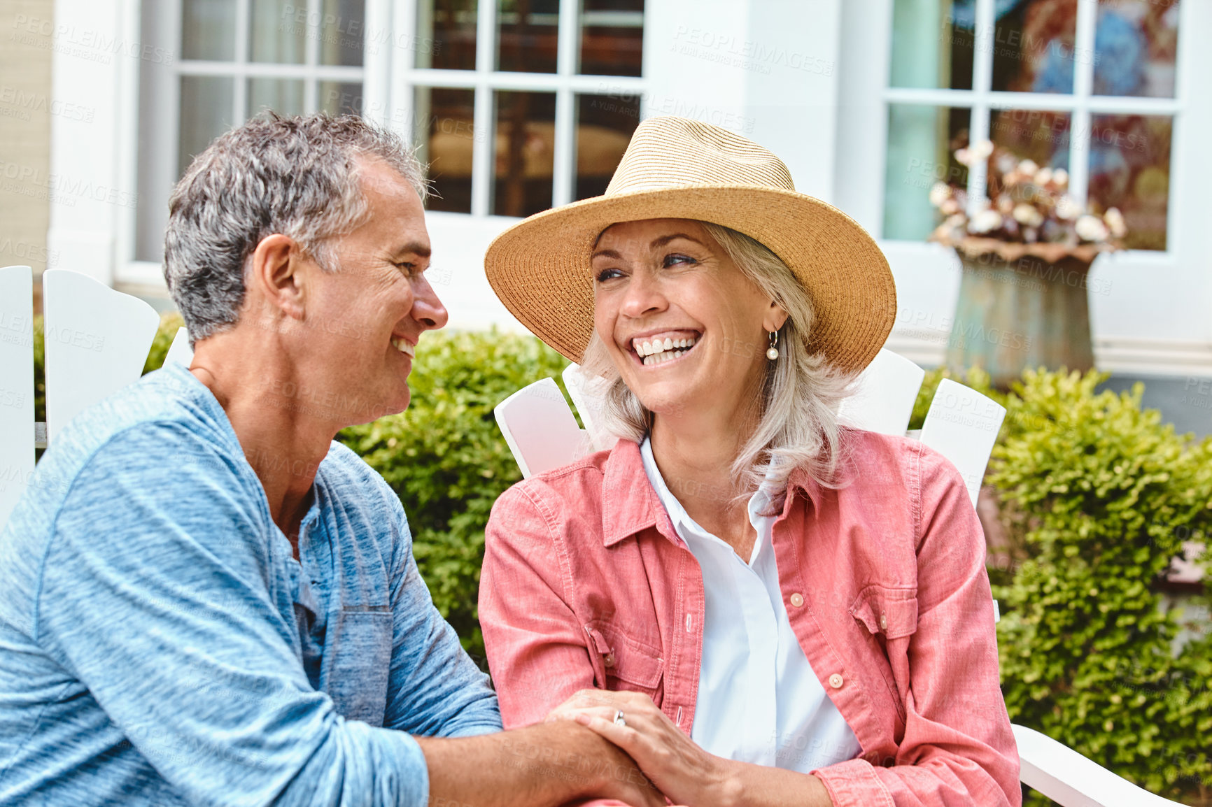 Buy stock photo Shot of a senior couple spending their day outside 