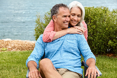 Buy stock photo Shot of a senior couple spending their day outside 