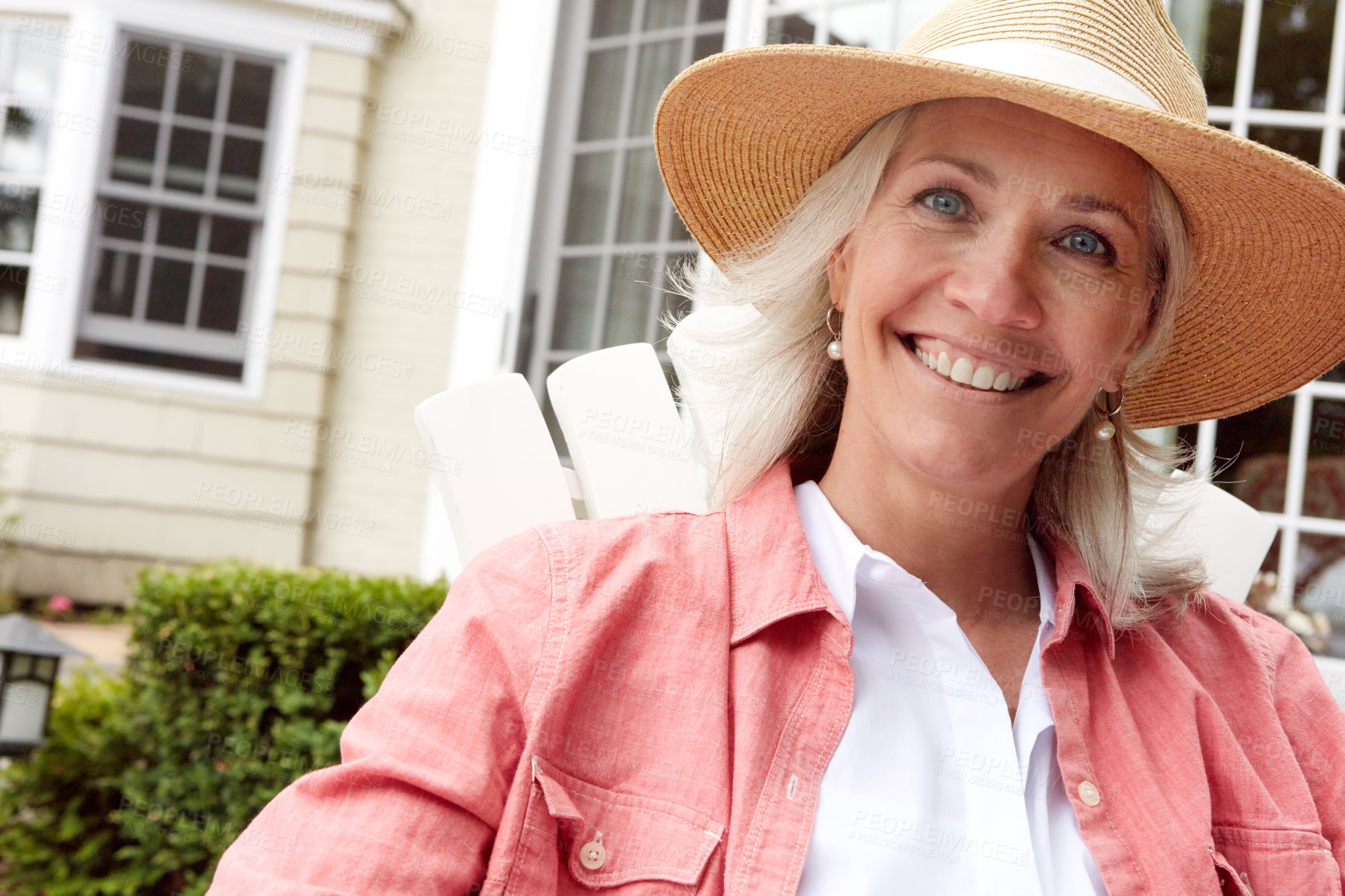 Buy stock photo Shot of a senior woman spending her day outside