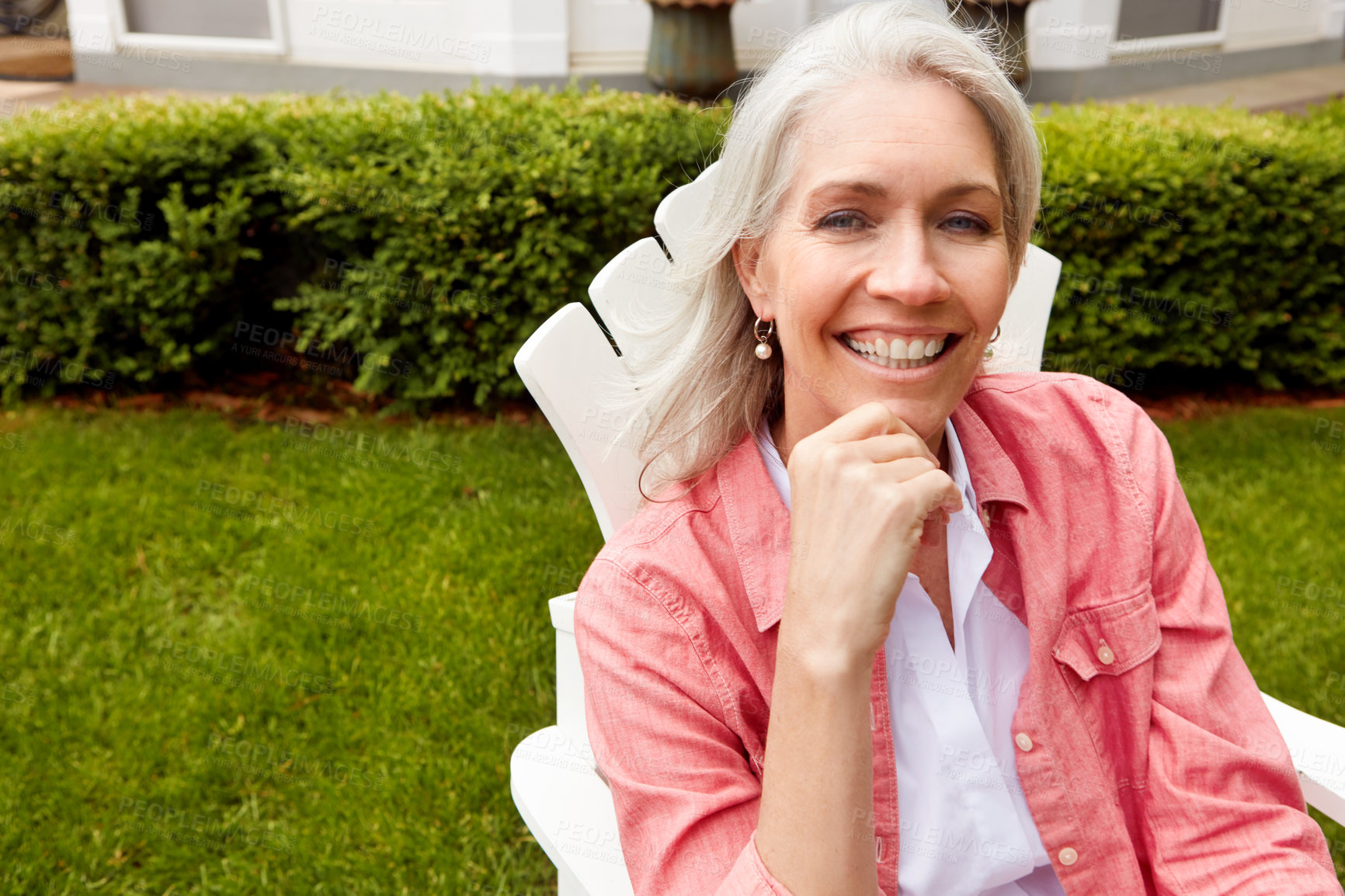 Buy stock photo Shot of a senior woman spending her day outside 