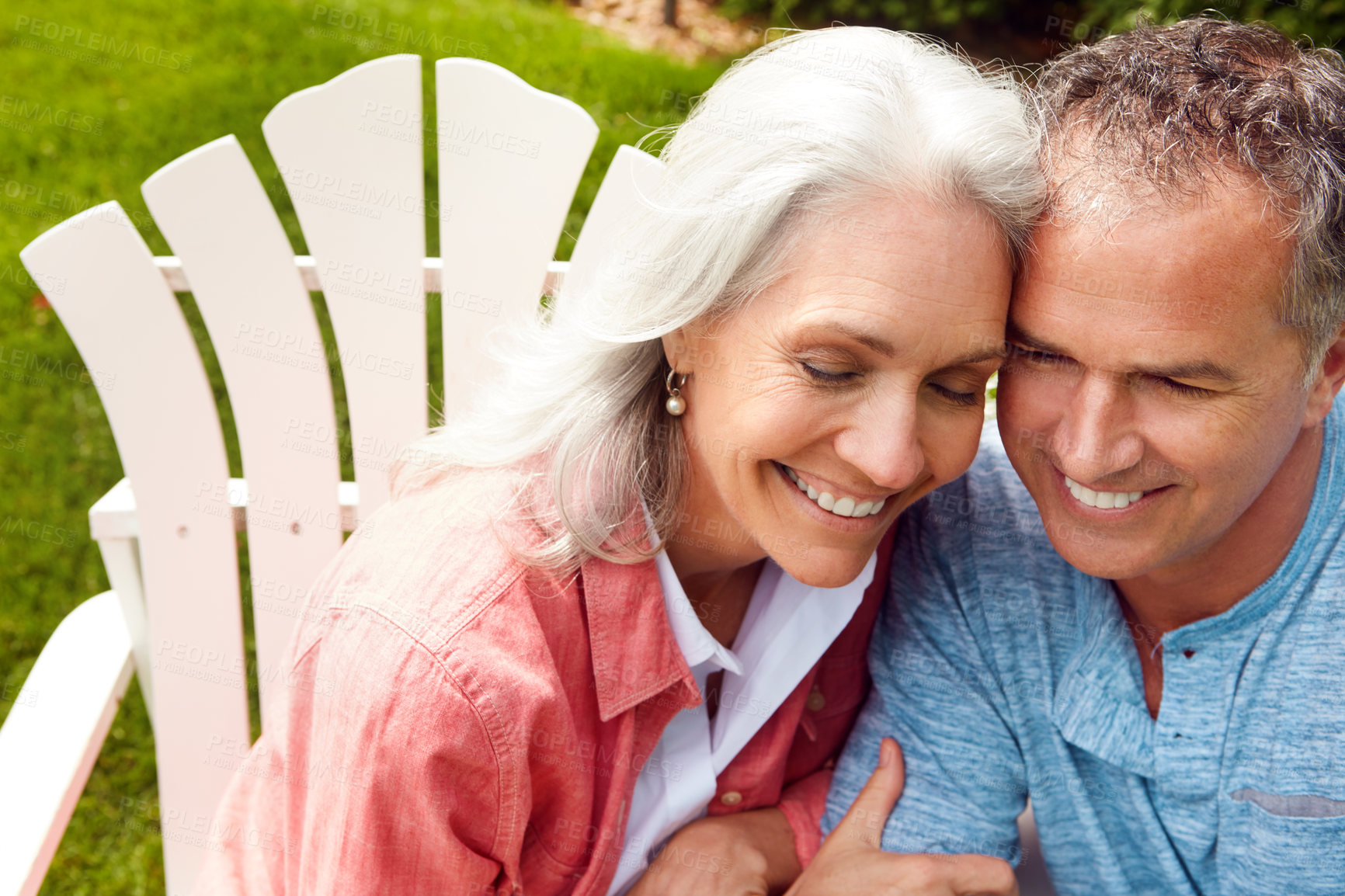 Buy stock photo Shot of a senior couple spending their day outside 