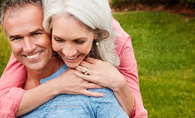 Buy stock photo Shot of a senior couple spending their day outside 