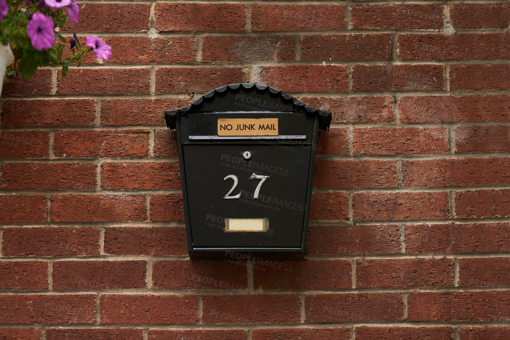 Buy stock photo Full length shot of a letter box on a wall