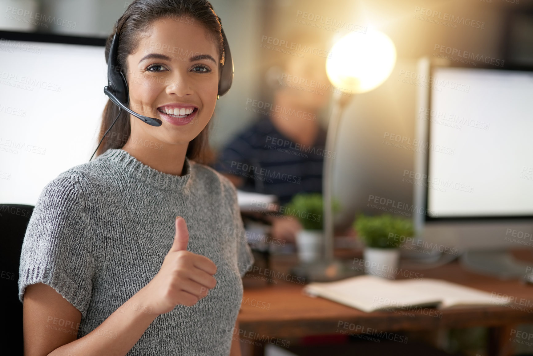 Buy stock photo Shot of agents working in a call center