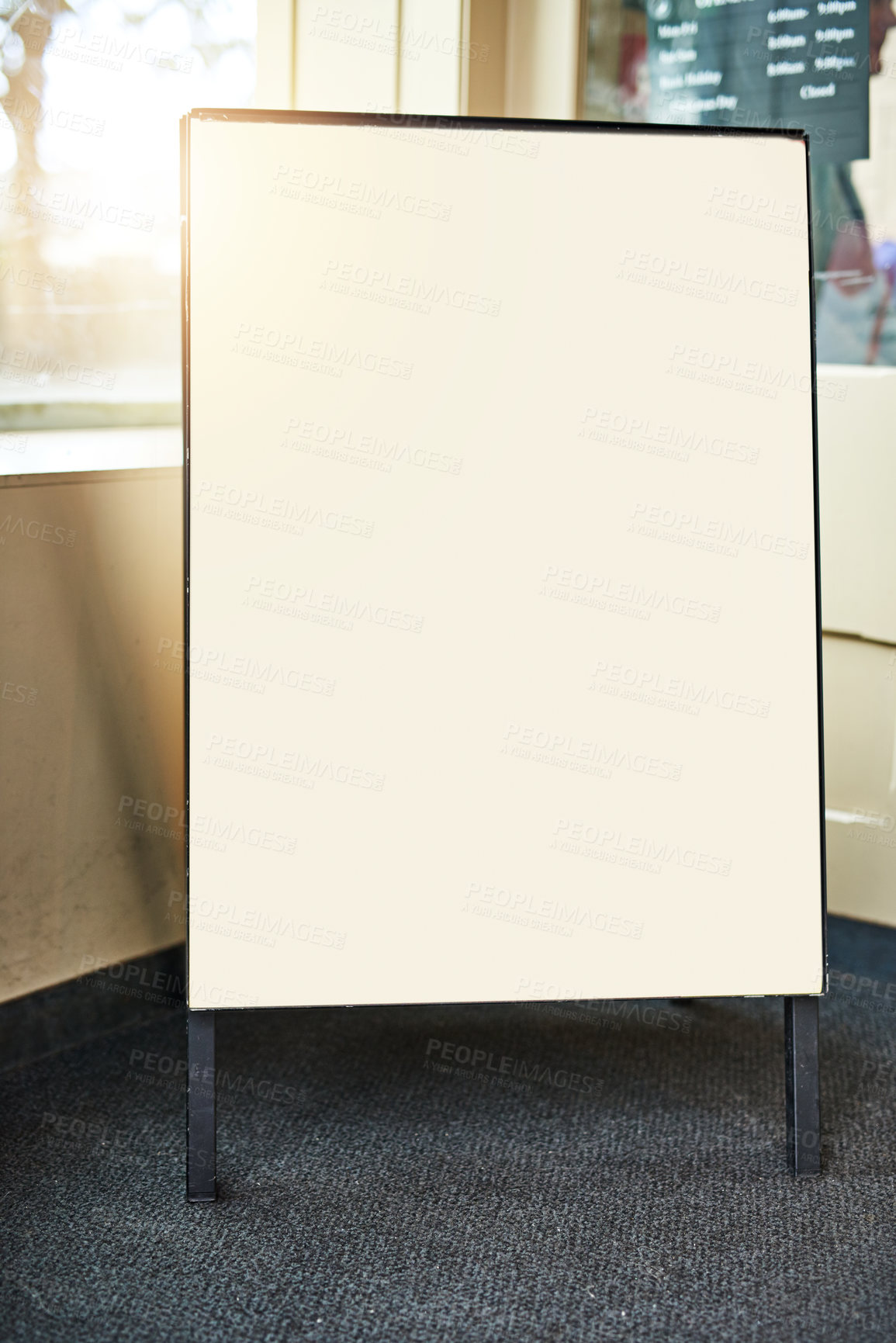 Buy stock photo Shot of a blank sign in a building