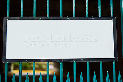 Buy stock photo Shot of a blank poster with space to add your own text