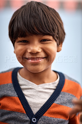 Buy stock photo Portrait of an elementary school boy
