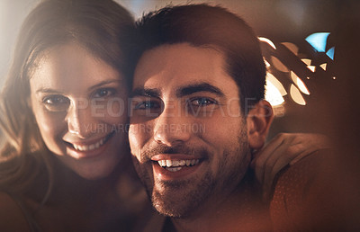 Buy stock photo Closeup shot of an affectionate couple