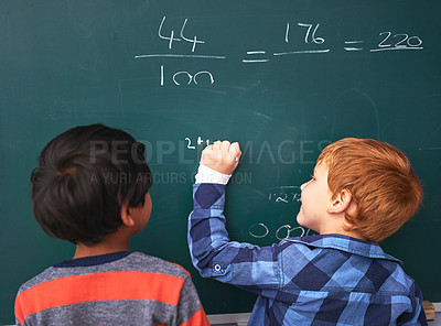 Buy stock photo Cropped shot of elementary school children in class