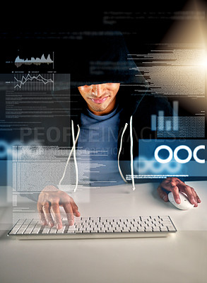 Buy stock photo Cropped shot of a handsome young male computer programmer working on new code