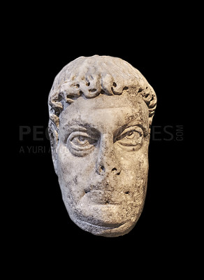 Buy stock photo Ancient Roman portrait sculpture - a view from the past