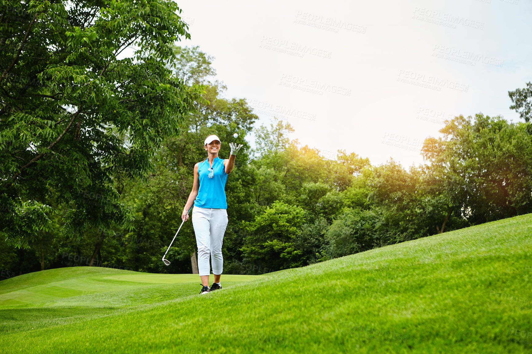 Buy stock photo Shot of a mature man on a golf course