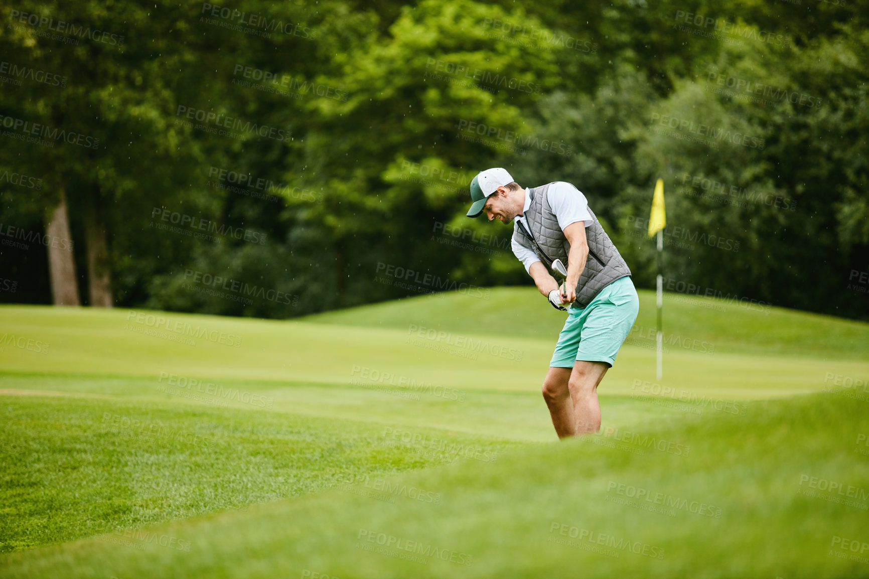 Buy stock photo Shot of a man on a golf course