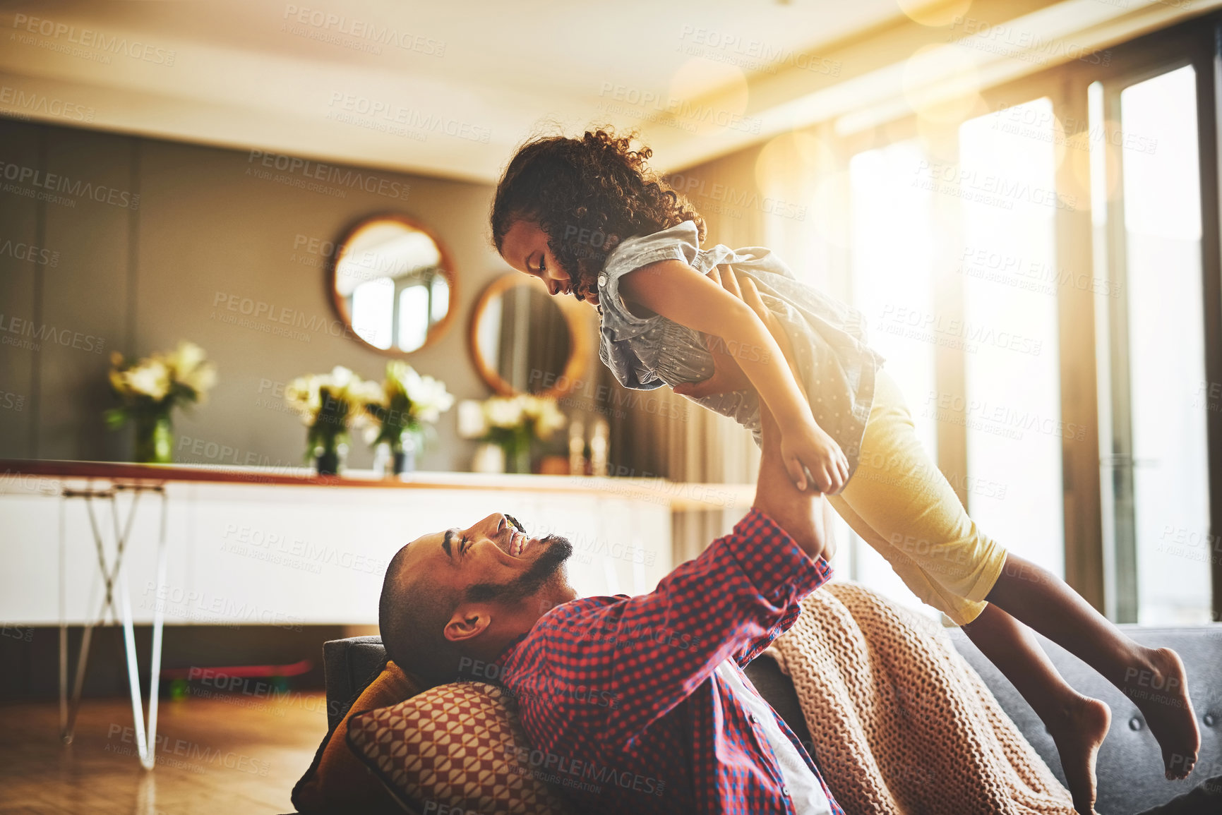 Buy stock photo Cropped shot of a father spending some quality time with his daughter