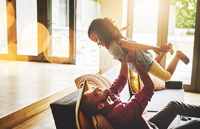 Buy stock photo Cropped shot of a father spending some quality time with his daughter