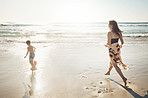 Having fun on the beach