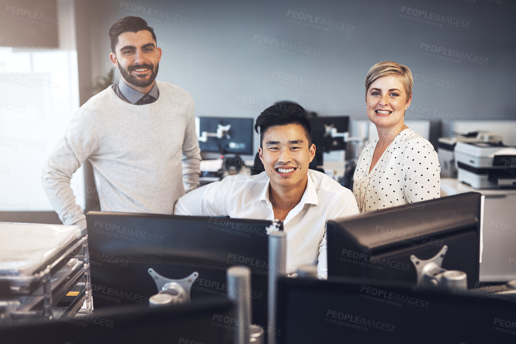 Buy stock photo Shot of creative colleagues working together in the office
