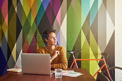 Buy stock photo Shot of a creative employee working in a modern office