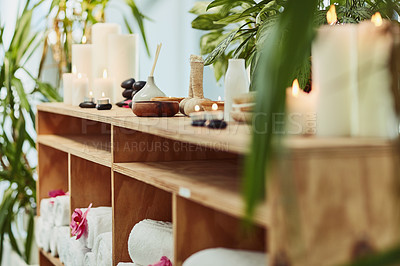 Buy stock photo Shot of the inside of a beauty spa