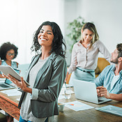Proud of her design team | Buy Stock Photo on PeopleImages, Picture And ...