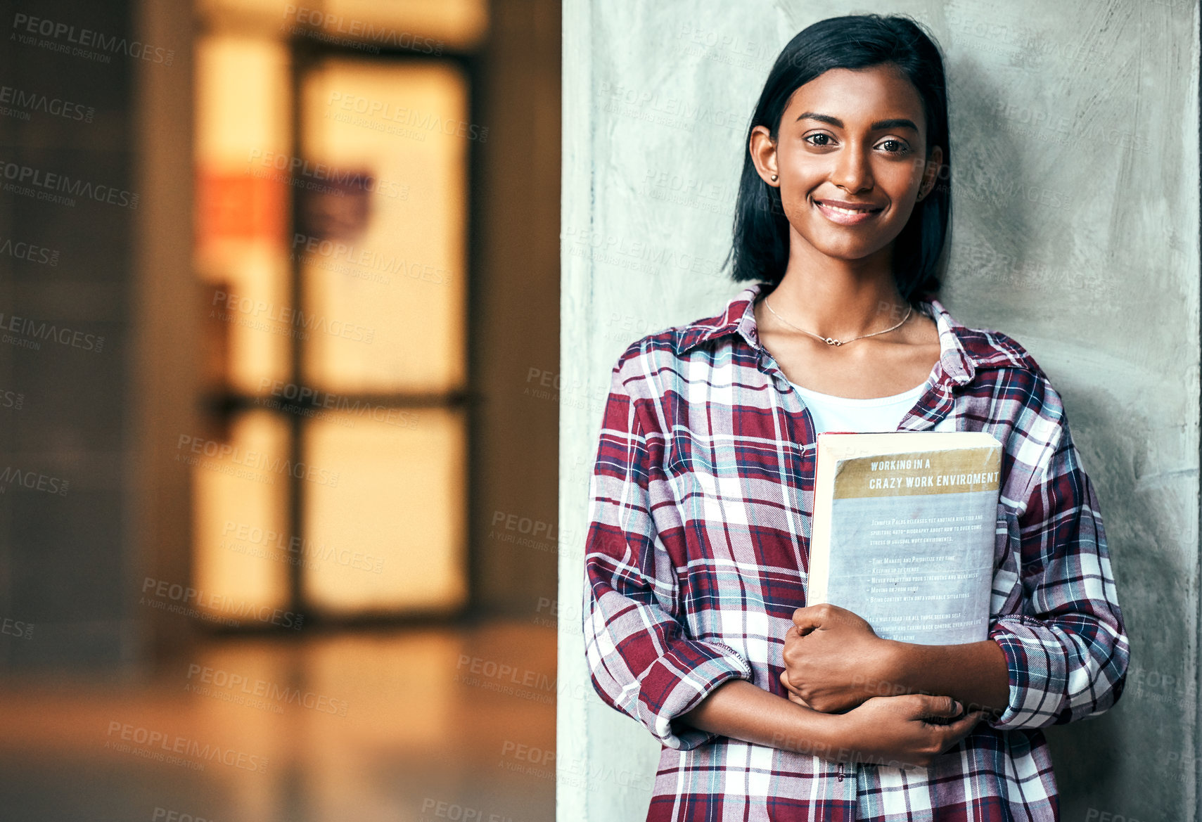 Buy stock photo Portrait of a young female student outside on campus