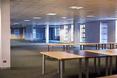Buy stock photo Shot of an empty modern office
