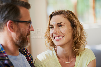 Buy stock photo Cropped shot of a mature married couple at home