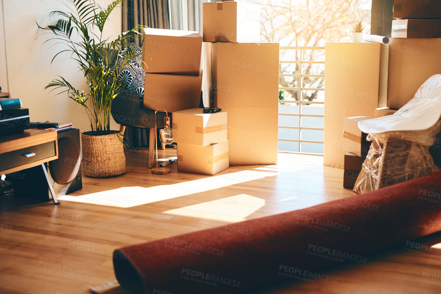 Buy stock photo Shot of an empty room in a house on moving day