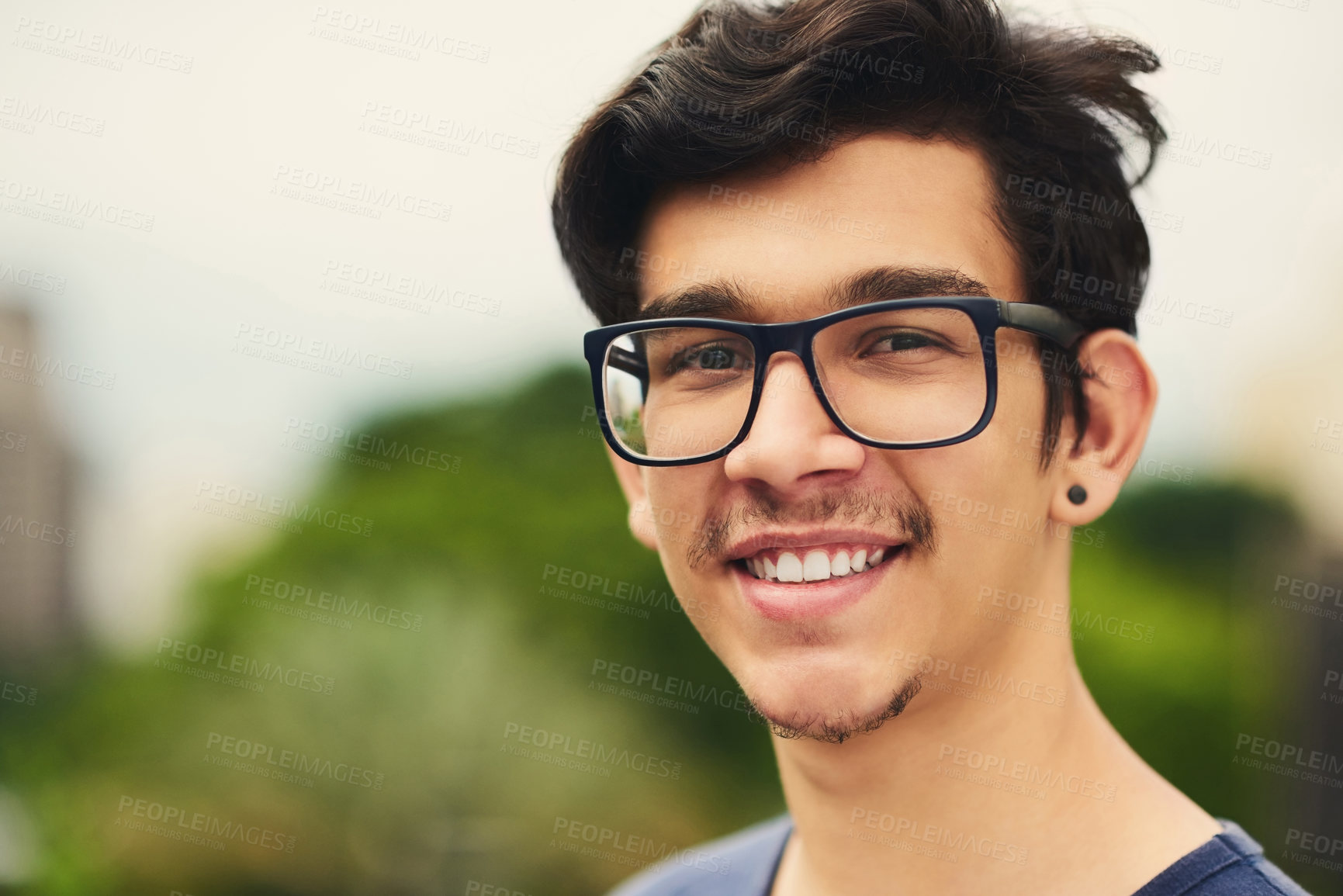 Buy stock photo Portrait of a handsome teenage boy outdoors