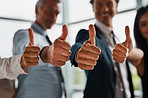Thumbs up to working together to create a successful business