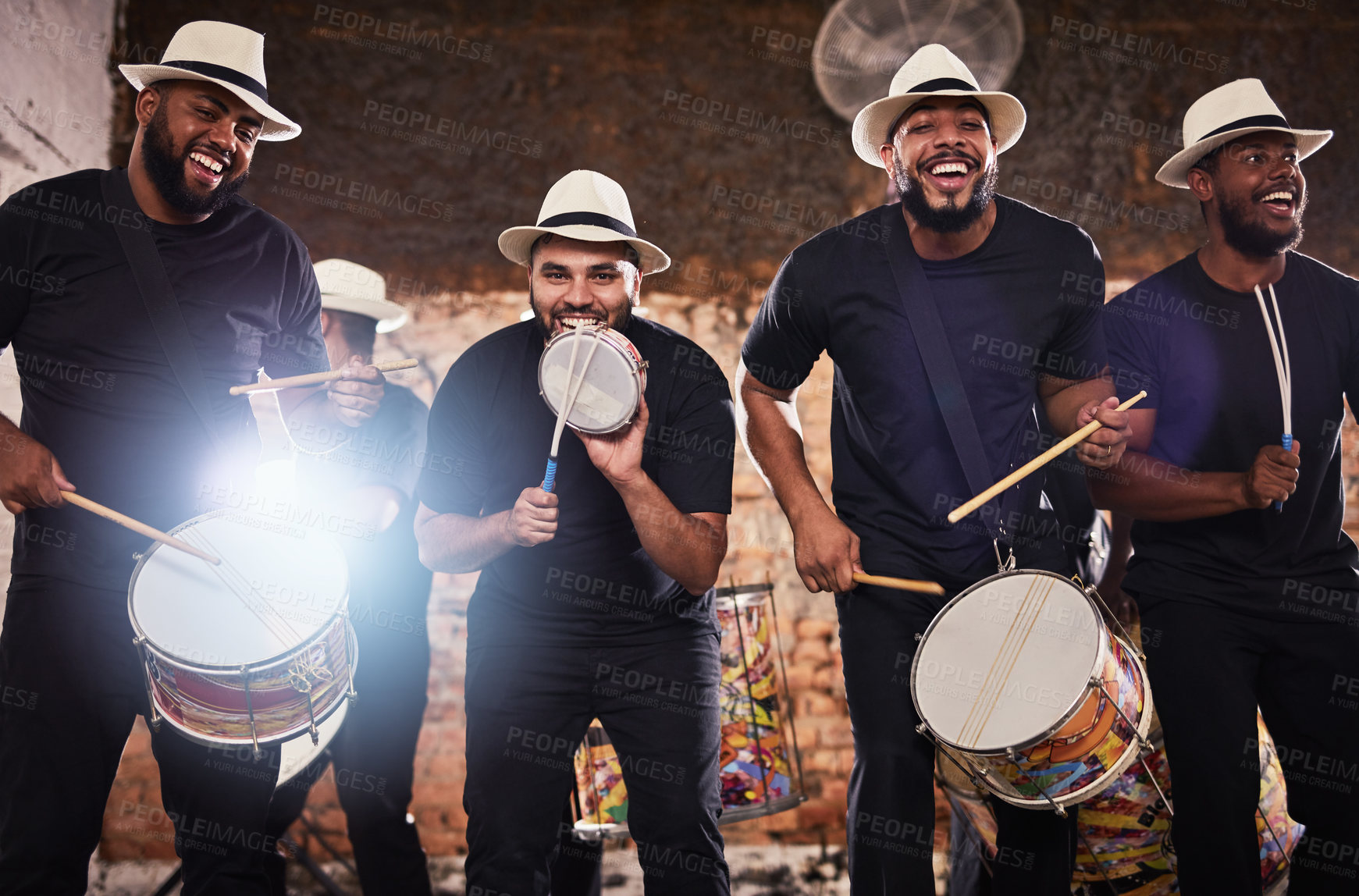Buy stock photo Portrait of a group of musical performers playing together