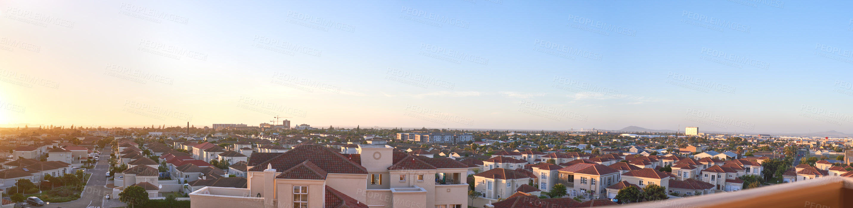 Buy stock photo Shot of a suburb in the city