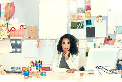 Buy stock photo Shot of a creative worker sitting in her office