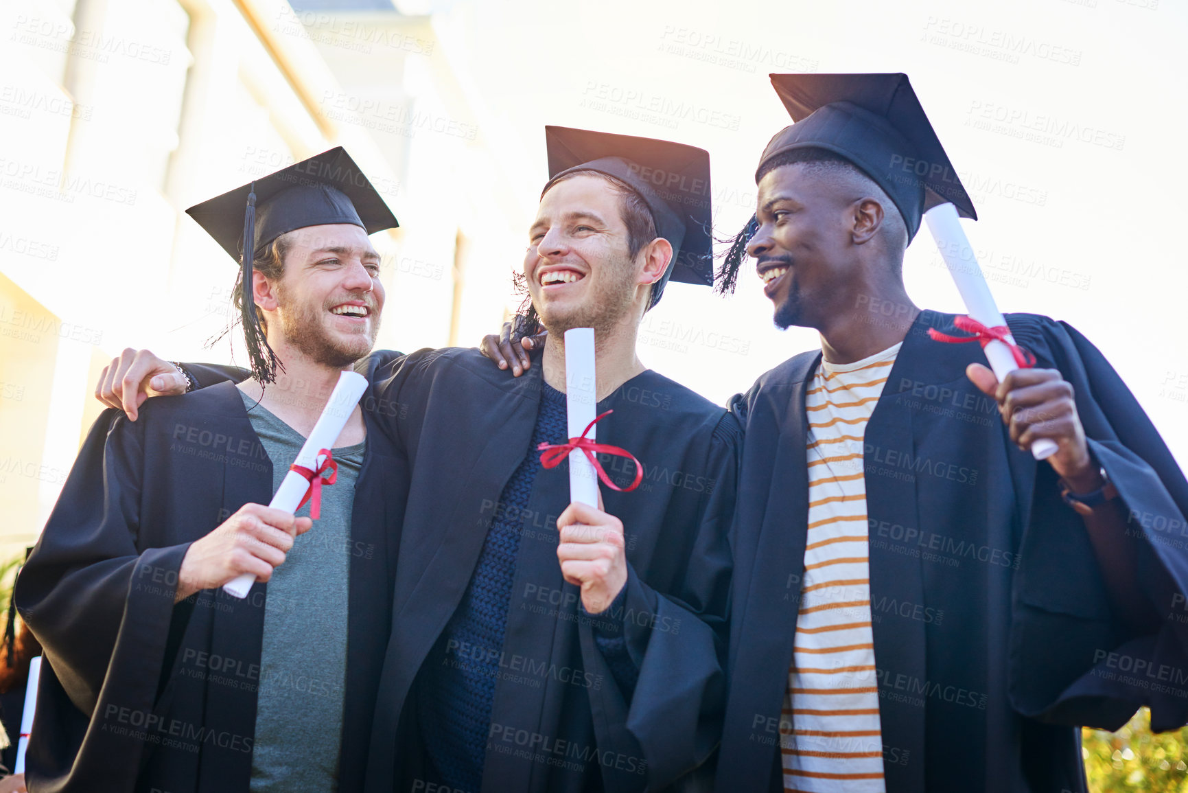 Buy stock photo Shot of students on graduation day from university