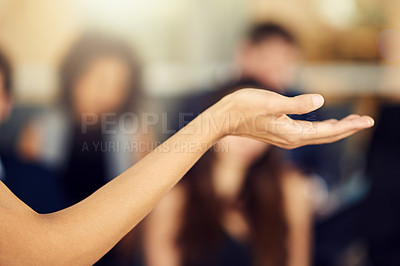 Buy stock photo Cropped shot of an unrecongizable woman giving a presentation during a seminar