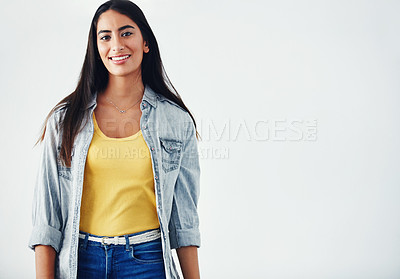 Buy stock photo Studio shot of a beautiful young woman