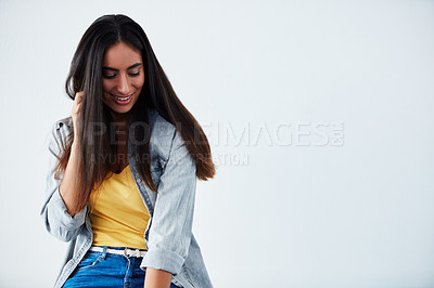 Buy stock photo Studio shot of a beautiful young woman