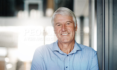 Buy stock photo Portrait of a senior businessman in the office