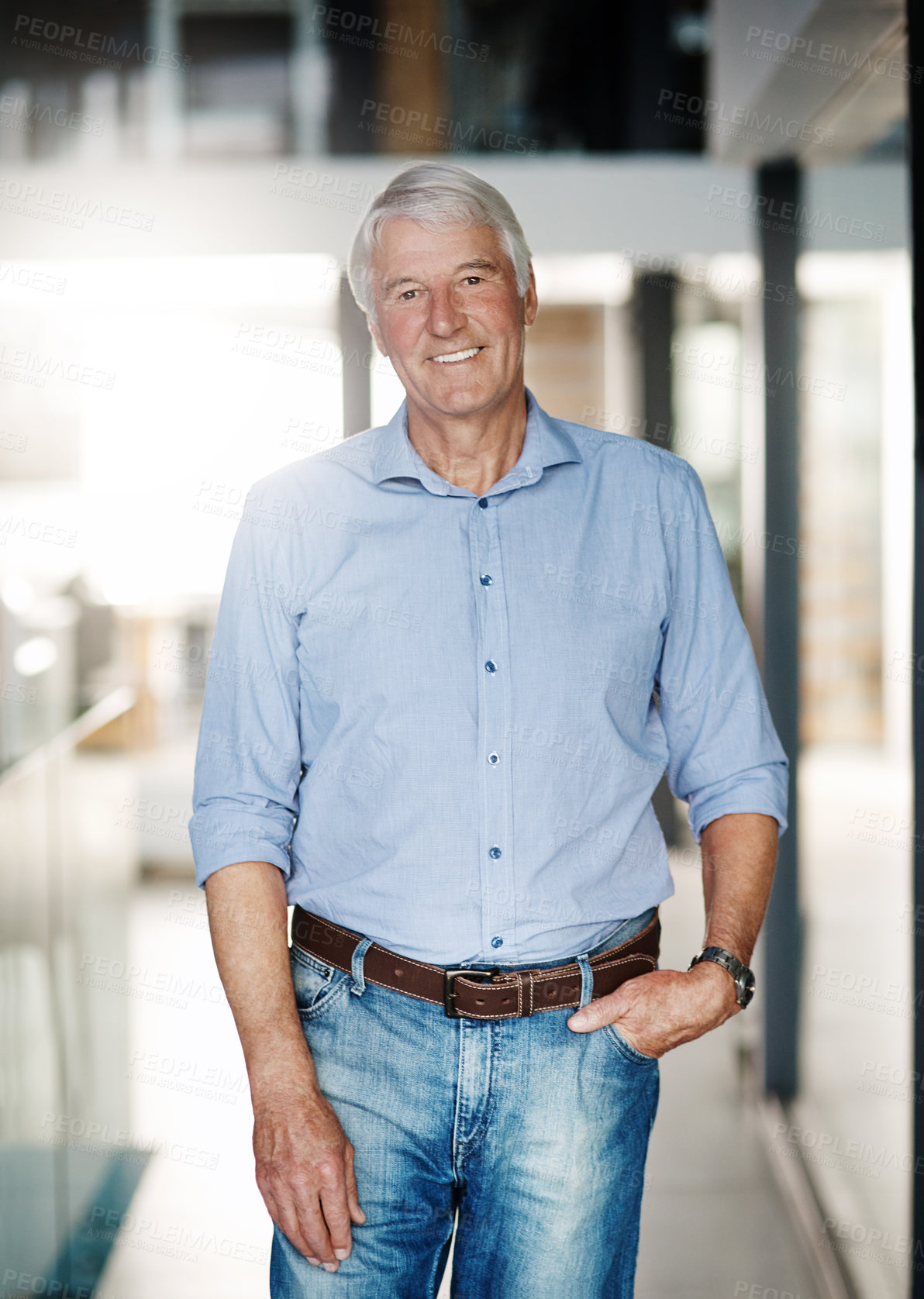 Buy stock photo Portrait of a senior businessman in the office